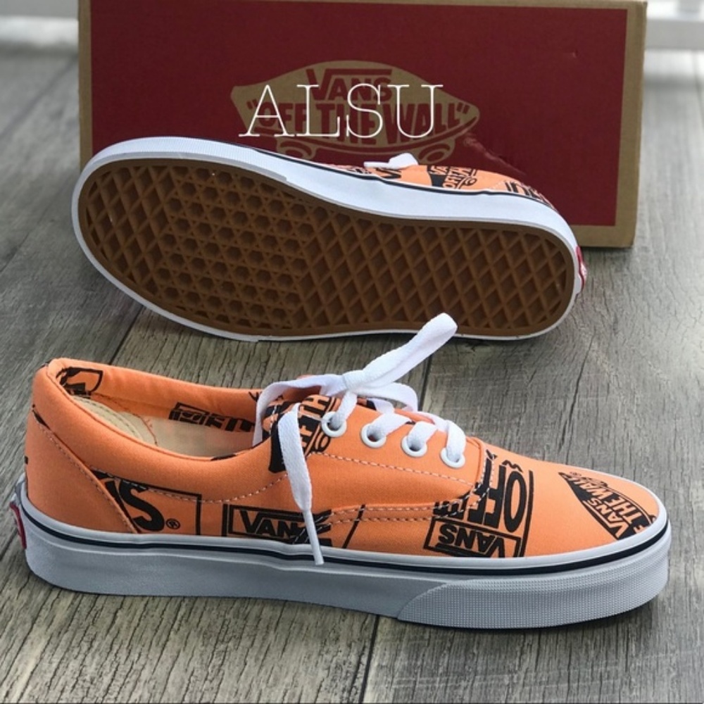 🎄SALE!🎄 NWT VANS Era Logo MIx Tangerine Orange AUTHENTIC Sneaker Womens Size 7 - Picture 3 of 8